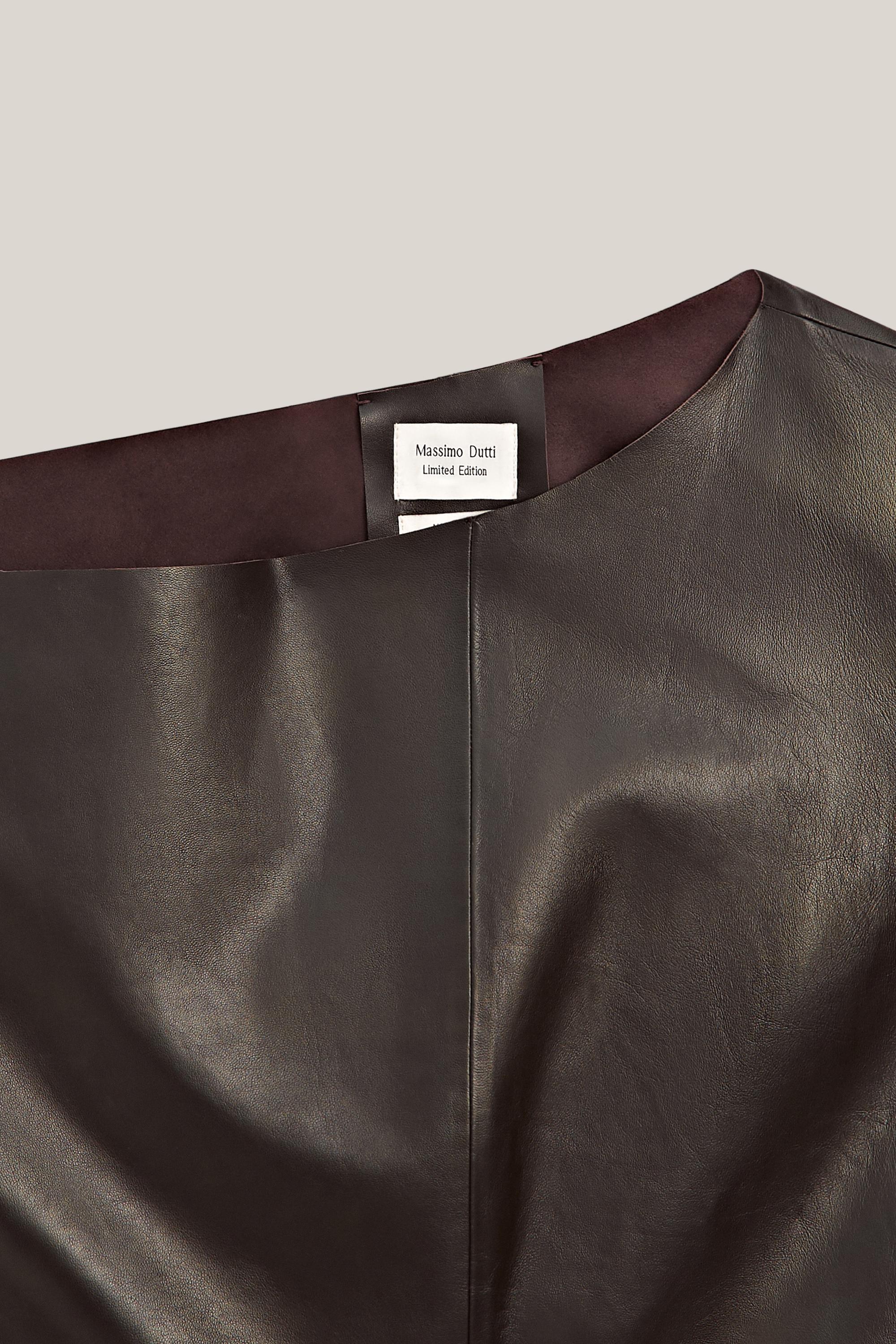 Nappa leather top with asymmetric neckline - LIMITED EDITION